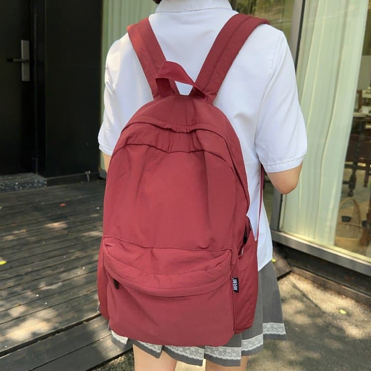Korean ins washed cloth bag schoolbag female college student Korean version travel backpack forest style versatile high school backpack female
