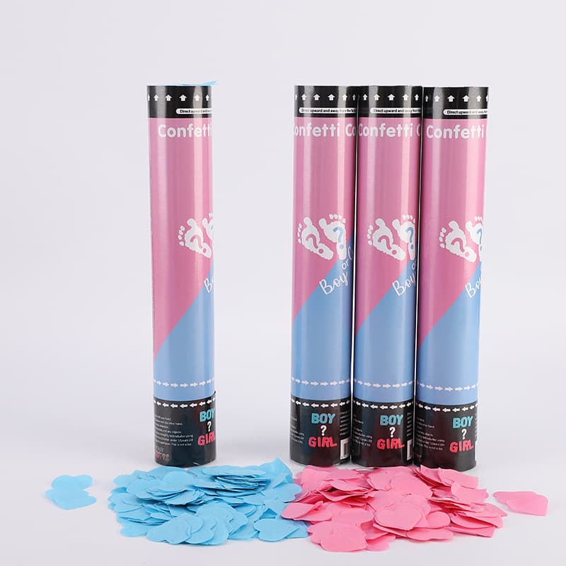 Cross-border exclusive baby gender reveal heart confetti cannon for wedding party popper, wholesale and retail