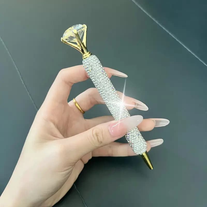 Crystal Diamond Ballpoint Pen Fountain Pen Student Rotating Metal Pen Crystal Diamond Pen Advertising Gift Pen
