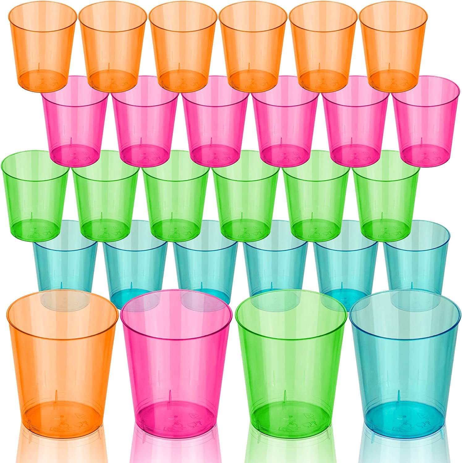 Factory Direct Amazon Bestseller 2oz Colorful Disposable Plastic Shot Glasses Food Grade Ps Injection Beverage Drinking Cups