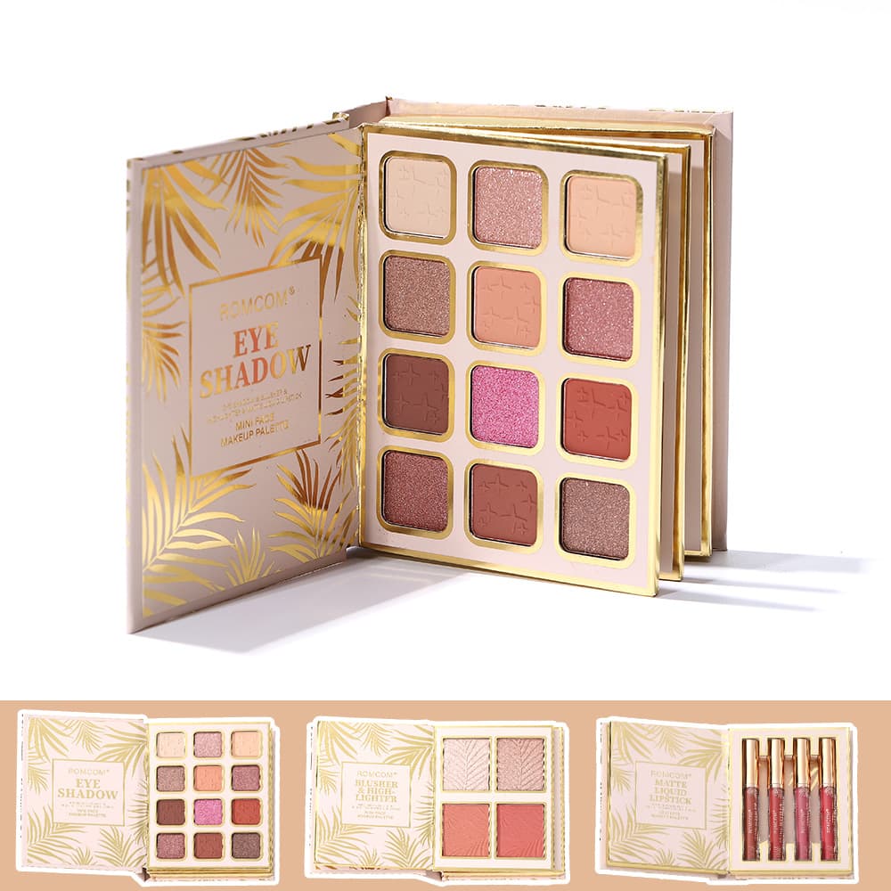 Best-selling Fine Shimmer Eyeshadow Multi-functional Book Face Highlighter Blush Matte Velvet Lip Gloss Makeup Palette