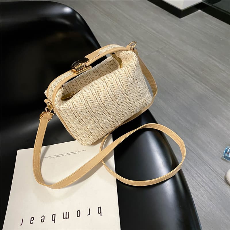 Small Bag Women's Bag 2025 New Korean Fashion PP Woven Satchel Crossbody Shoulder Bag Trendy Beach Bag