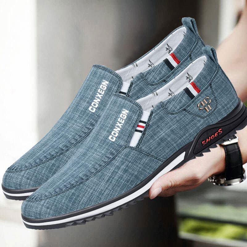 New Men's Shoes, Old Beijing Cloth Shoes, Men's Linen Canvas Shoes, Breathable Casual Shoes, Men's Slip-On Lazy Shoes for the Elderly