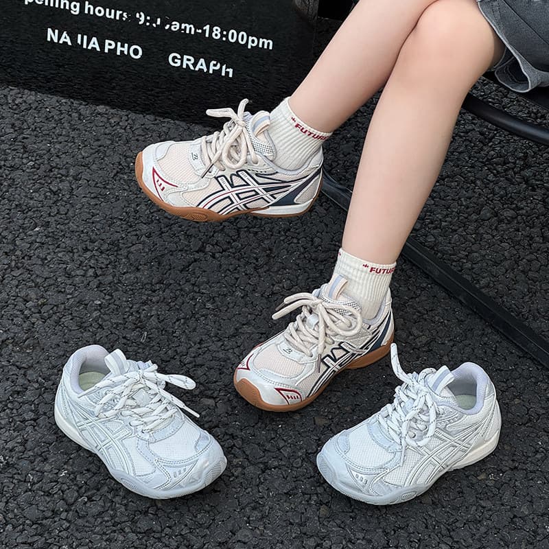 Children's German Training Shoes for Girls, 2026 Spring/Autumn New Style, Flat Retro Casual Sports Shoes, Agassi Style, Versatile for Middle and Big Kids