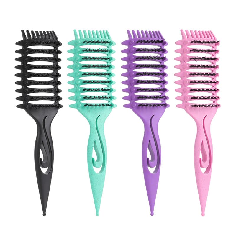 Hollowed-out ribbed comb, wet and dry dual-use cross-border curling comb, bouncy styling brush, US patented.