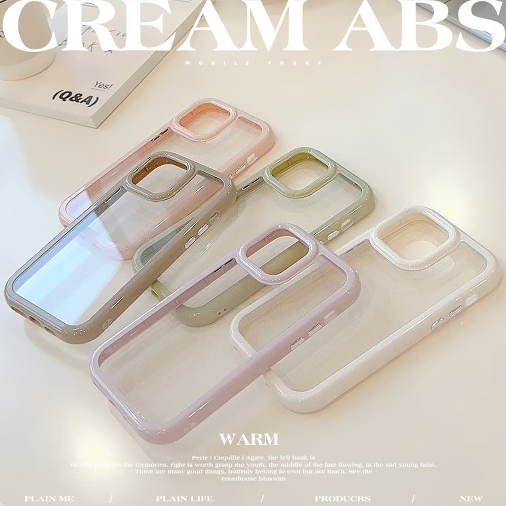 Cream Color Compatible with 16 Pro Max Apple Phone Case iPhone 15 Acrylic 13 Simple Premium Feel 14 Hard 17