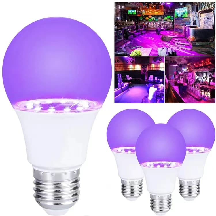 60mm E27 Plastic-Coated Aluminum Ghost House Fluorescent Party UV Purple Light Bulb, Voltage 85-265V, Instant UV Ultraviolet