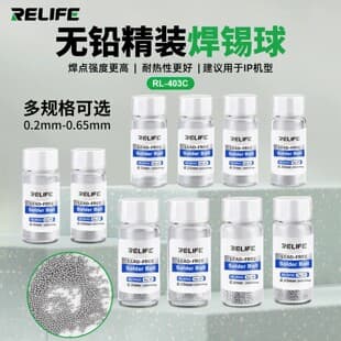 Xinxun Lead-Free Solder Balls 0.2-0.65mm, High Solder Joint Heat Resistance, Anti-Static Solder Balls, BGA Reballing Solder Balls for Chip Soldering