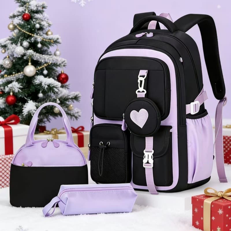3-Piece Backpack Set Amazon Backpack for Middle High School Girls College Students Universal for Middle High School College Students