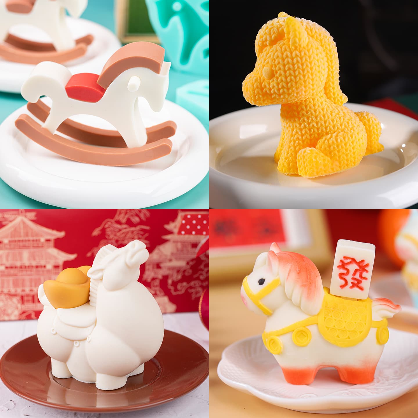 Pony Silicone Mold Food Grade Mousse Dessert Chocolate Decoration Ornament 3D New Year Zodiac Mold