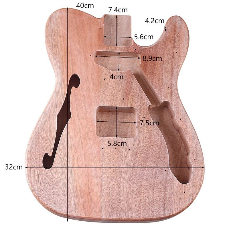 F-Hole Matte Oak Wood Electric Guitar Body Professional Guitar Modification DIY Accessories