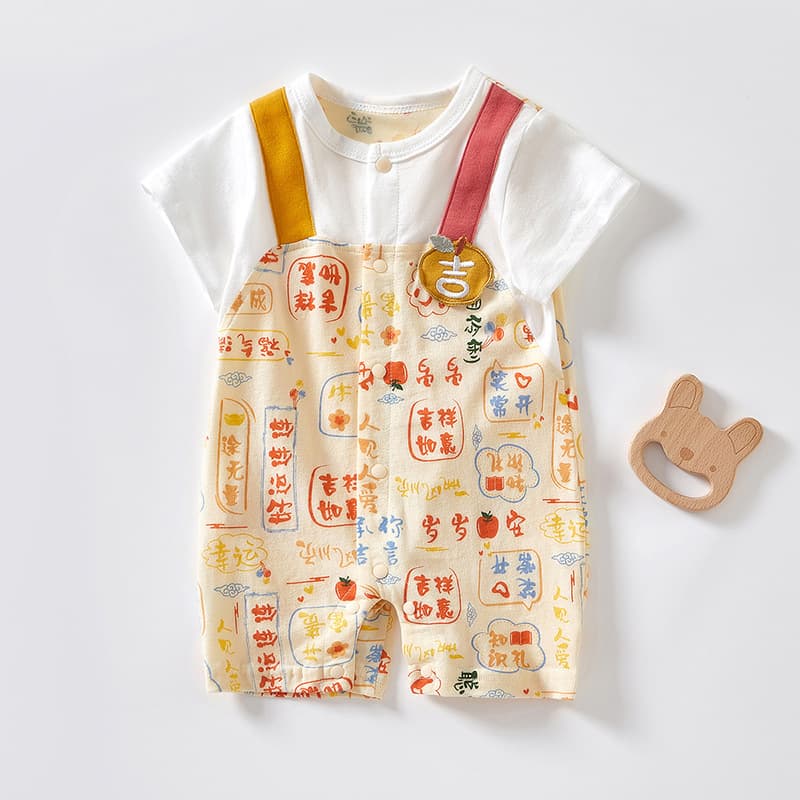 Pure Cotton Summer Thin Newborn Baby Boy Romper Sleepwear Wrap Clothes Infant Crawling Suit Lightweight Breathable Clothes