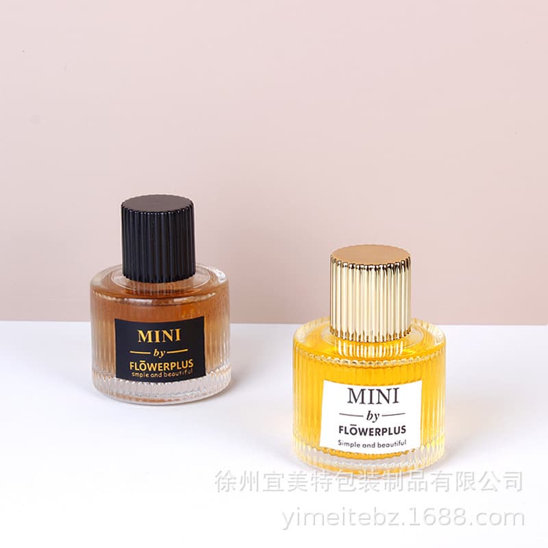 New transparent 50ML cylindrical vertical strip perfume bottle push-type spray bayonet transparent refill perfume bottle
