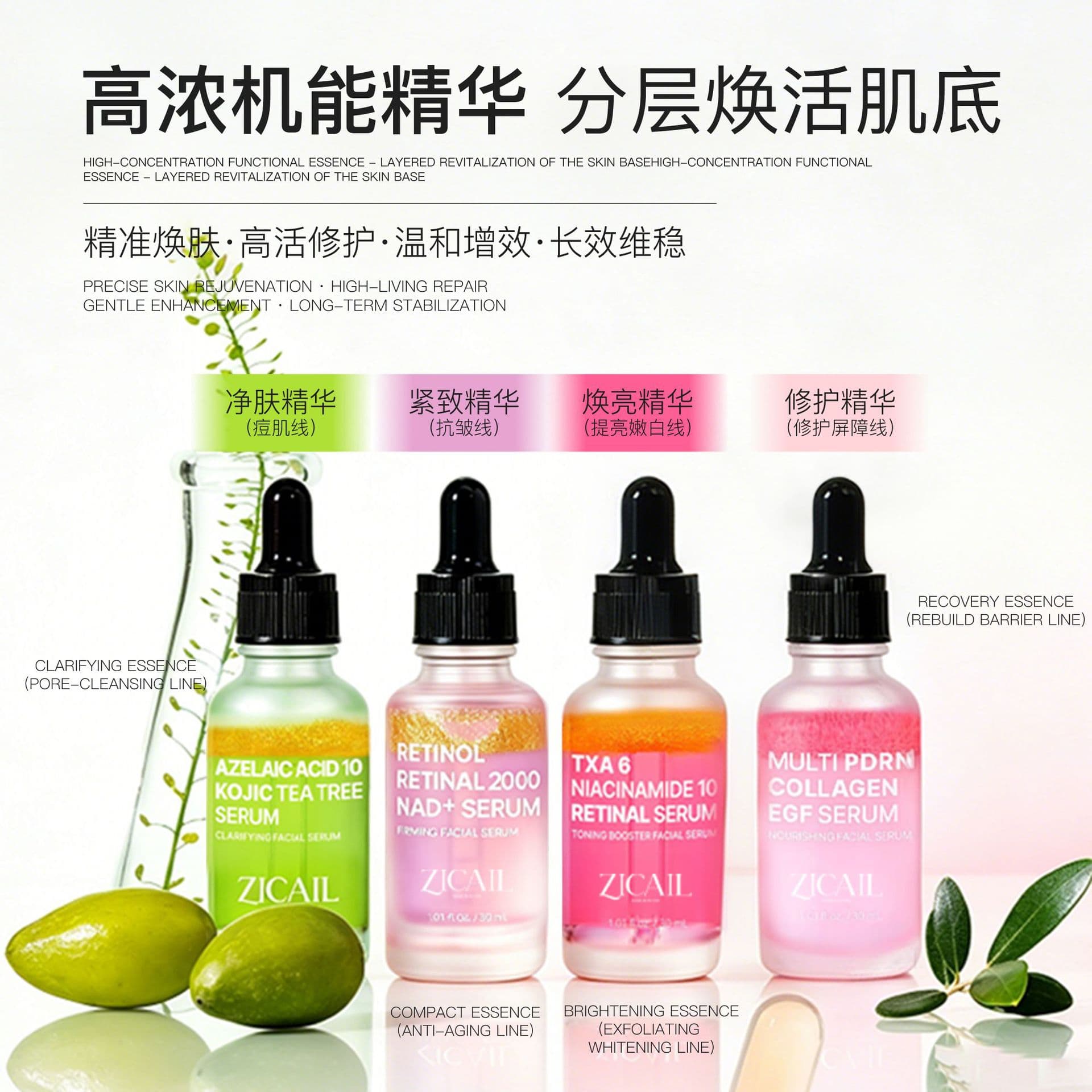 Cross-border small order customized Vitamin C Niacinamide Tea Tree Retinol Peptide Ceramide DNAPDRN Facial Essence