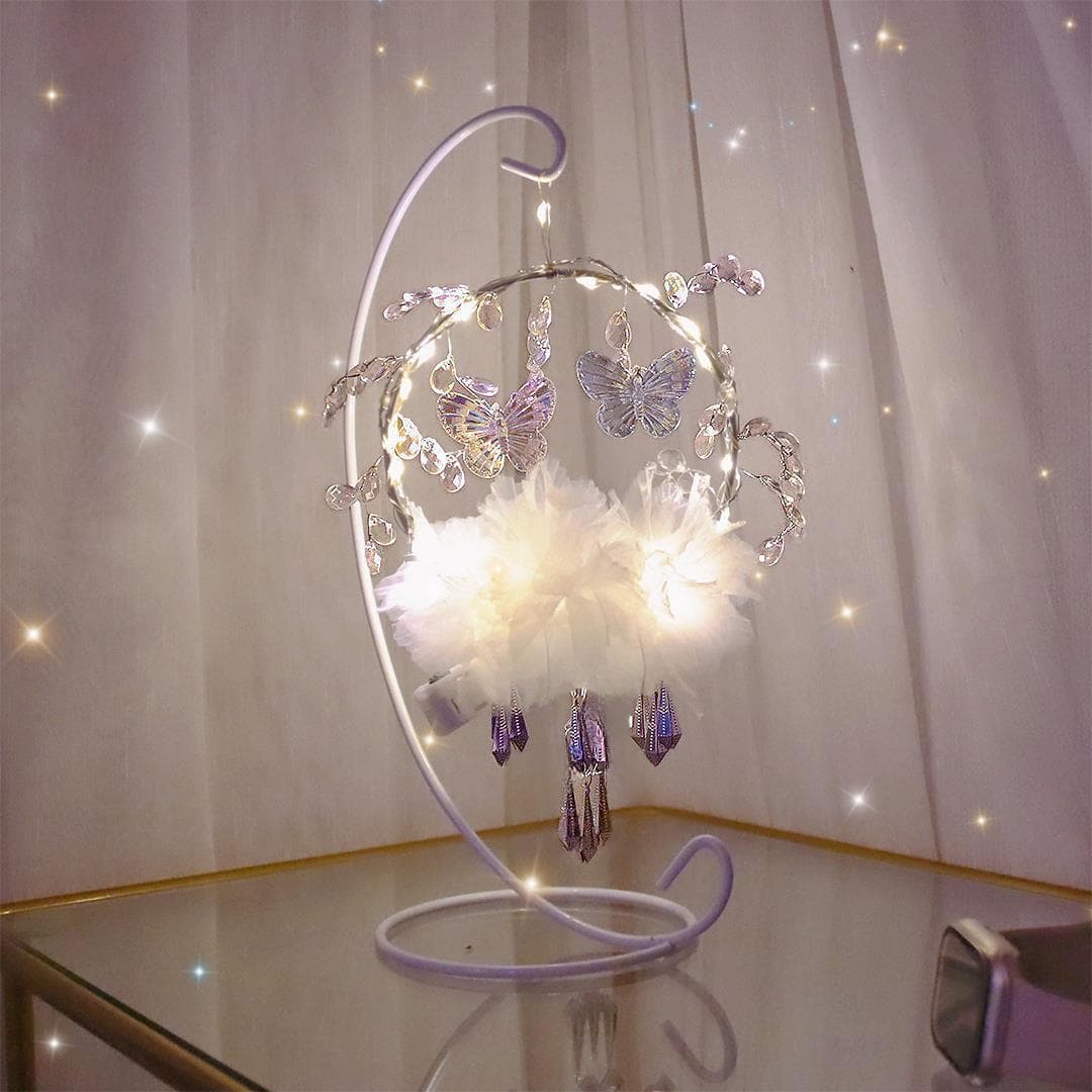 Wind chime night light, DIY handmade night light for Qixi Festival, girly decoration, ins style, wind chime desktop ornament, gift.