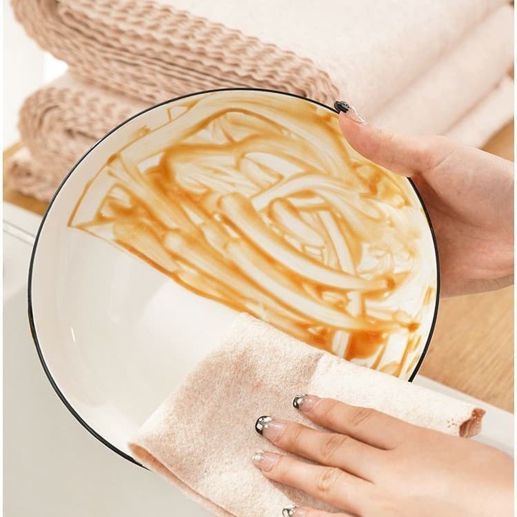 Luffa Dishcloth Household Streak-Free Kitchen Dishcloth Water-Absorbent Thickened Easy Clean Cloth Kitchen Good Item