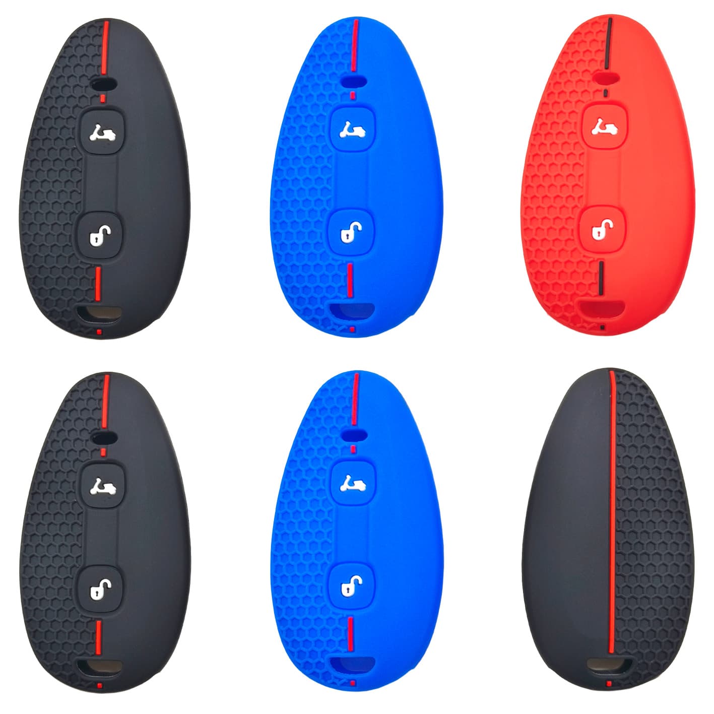 Compatible with Vespa Motorcycles GTS300 GTV300 Remote Control 2-Button Silicone Key Case with Honeycomb Key