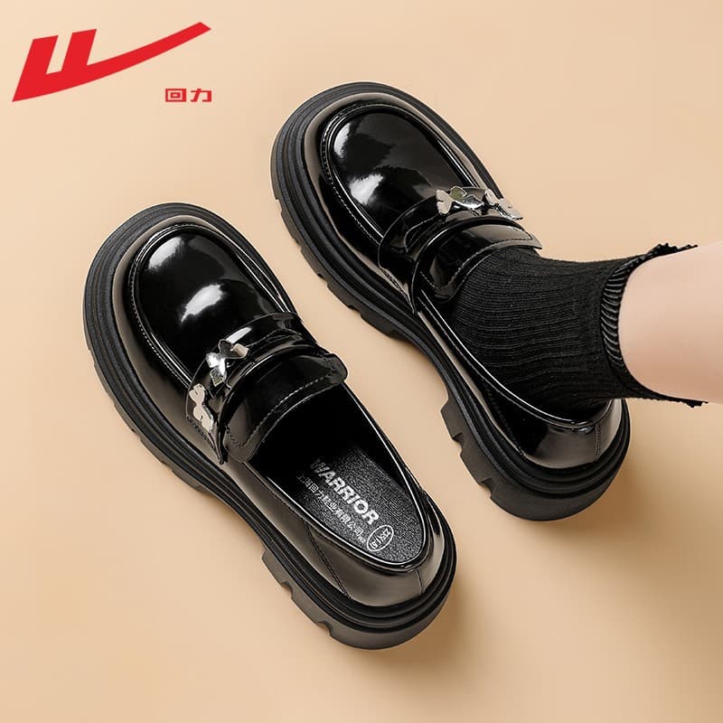 Warrior Shoes Loafers Women's Spring Summer New Mary Jane Shoes Women's Shoes Butterfly Accessories Thick Sole Leather Shoes Women's