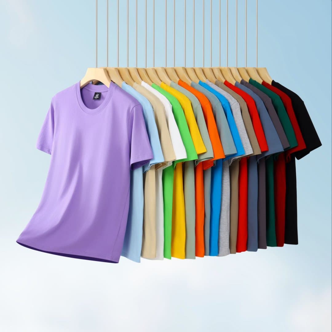 180g T-Shirt Round Neck Pullover Undershirt Advertising Shirt Men Short Sleeve Clothing Street Style Half Sleeve Cross-Border Europe America Africa