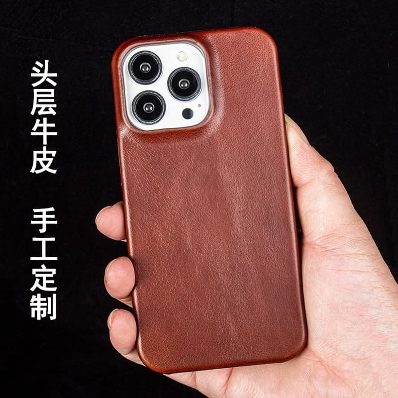 Genuine Leather Case for iPhone 16 Pro Max, iPhone 13/14 Protective Cover, Apple iPhone 15 Case
