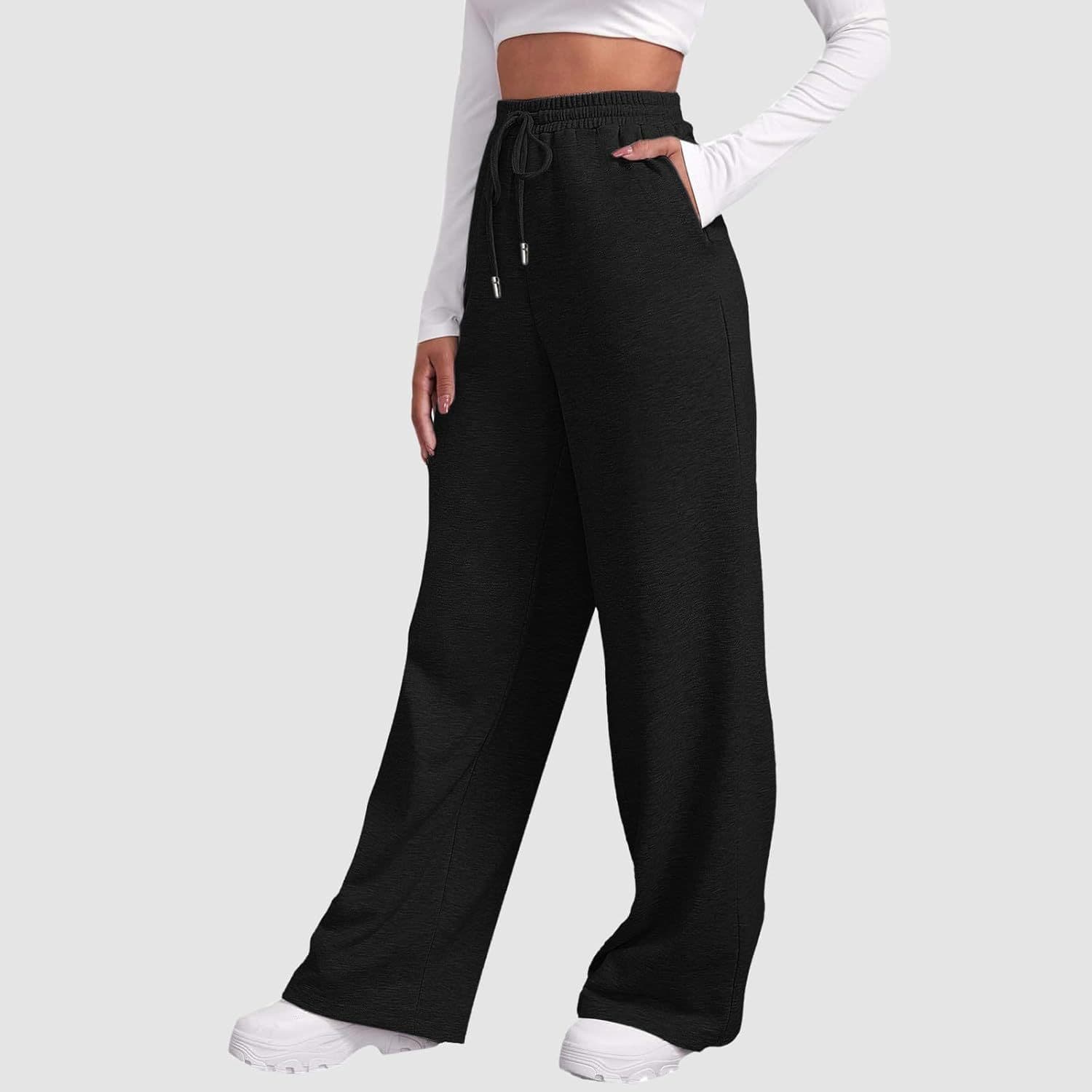 Women's Wide-Leg Sweatpants 2024 Trendy High-Waisted Drawstring