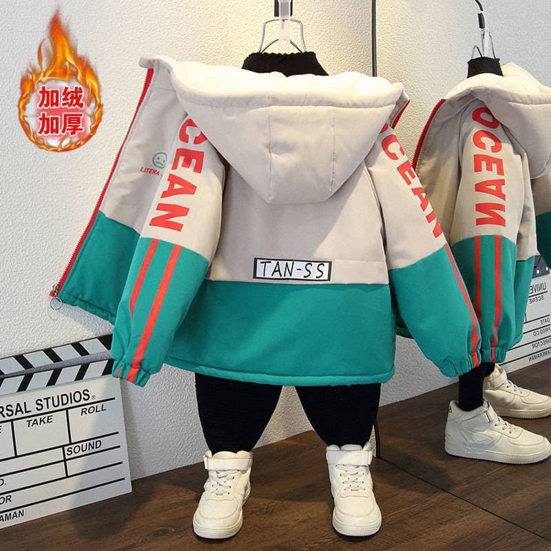 Men's and Kids' Padded Parka Winter Cotton Coat 2025 New Fleece-Lined Quilted Jacket for Boys and Girls