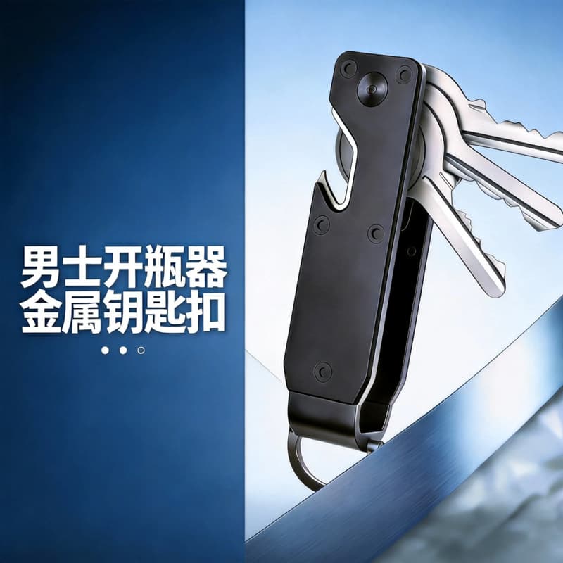 Metal Bottle Opener Keychain Multi-functional Organizer for Men Outdoor Key Holder Fits 2-6 Keys