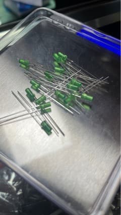3mm high flat head green hair, plain green, long legs, 1 pack of 1000 LED direct plug lights