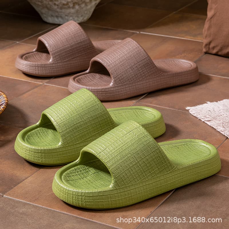 Cross-Border Slippers for Women, Summer Thick-Soled Slippers with a Soft Feel, Non-Slip, Wear-Resistant, Comfortable, Couple Style, Striped Sandals for Men