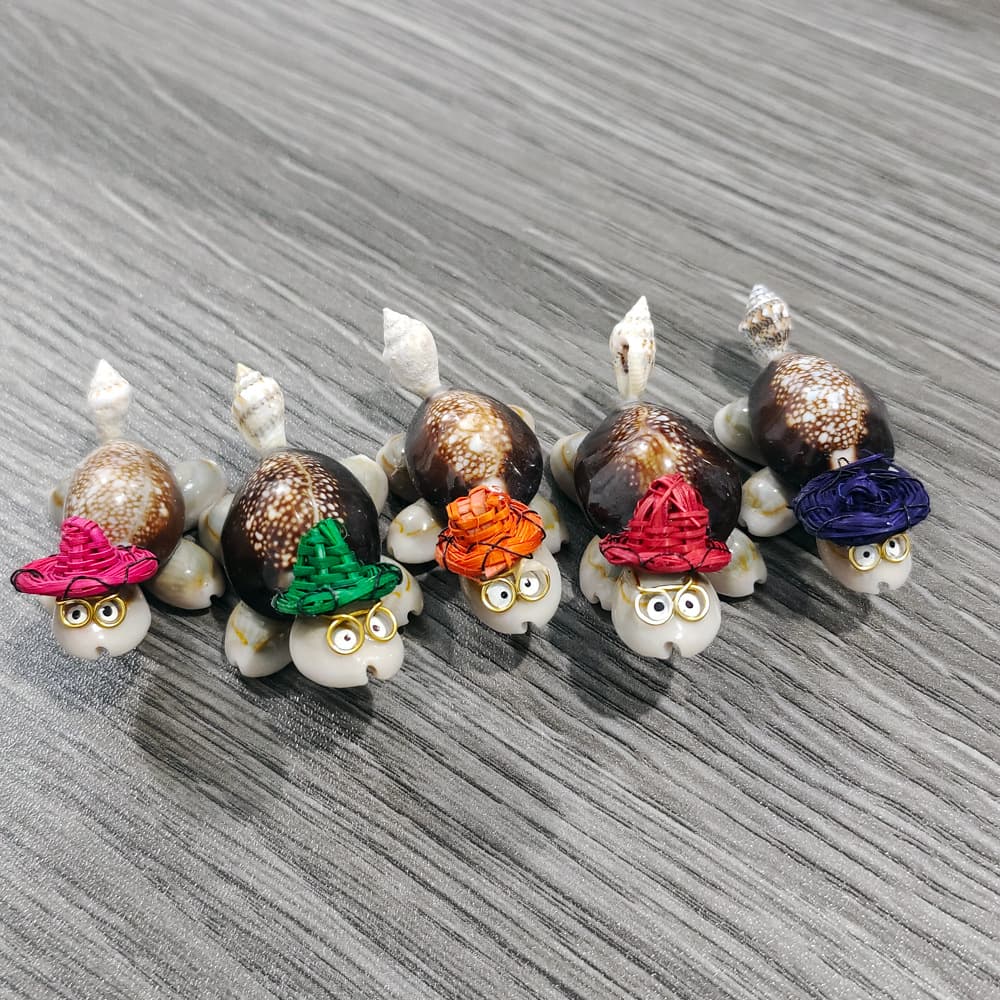 Natural Shell Conch Craft Small Turtle Glasses Scholar Turtle Home Decoration Ornament Street Stall Night Market Souvenir