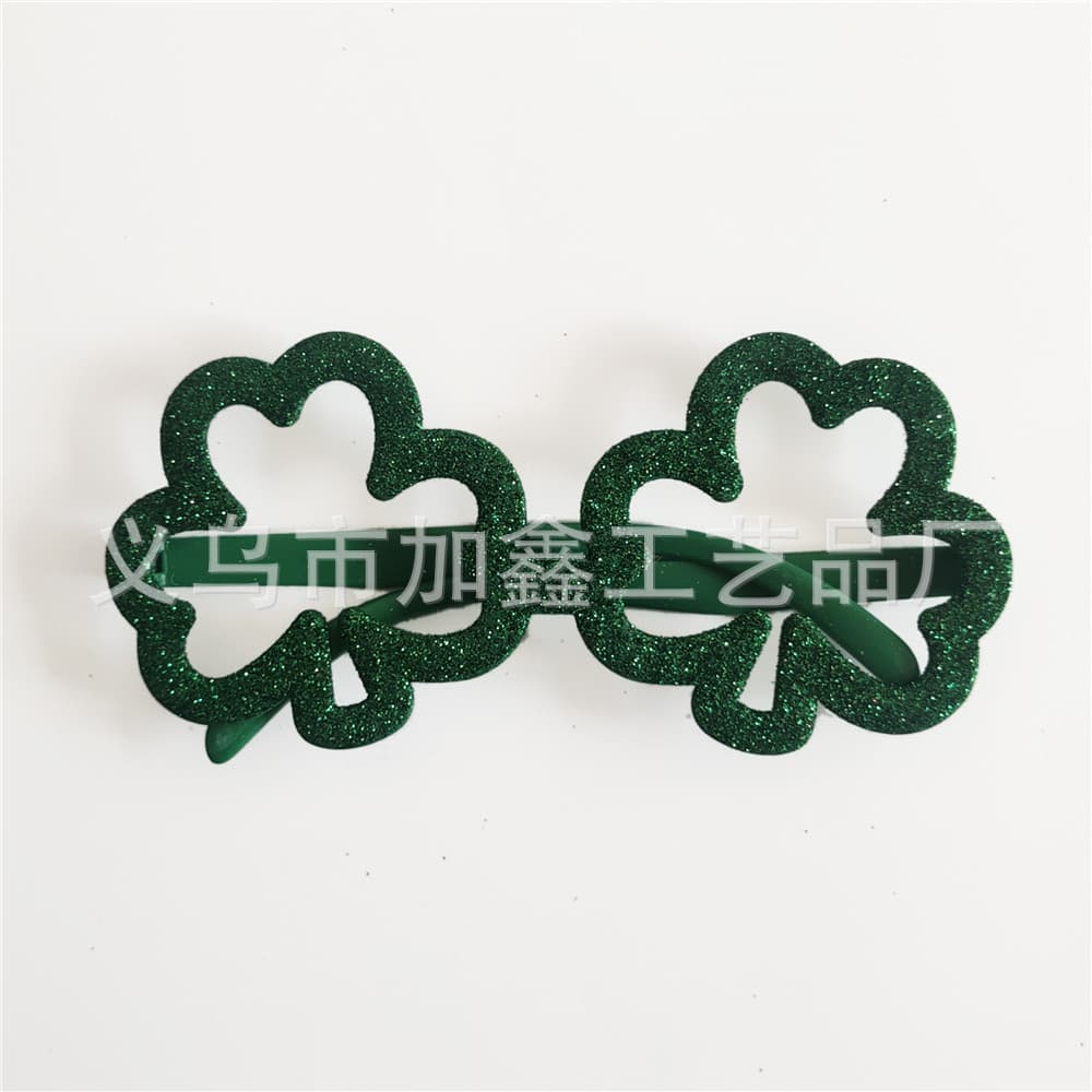 Irish Clover Glitter Glasses St. Patrick's Day Mini Hat Glasses Party Costume Glasses