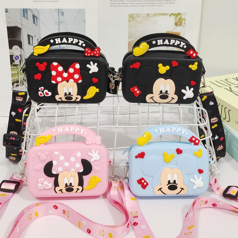 Silicone one-piece Minnie and Mickey children's bag Wholesale creative gift cute small bag Clothing matching crossbody bag