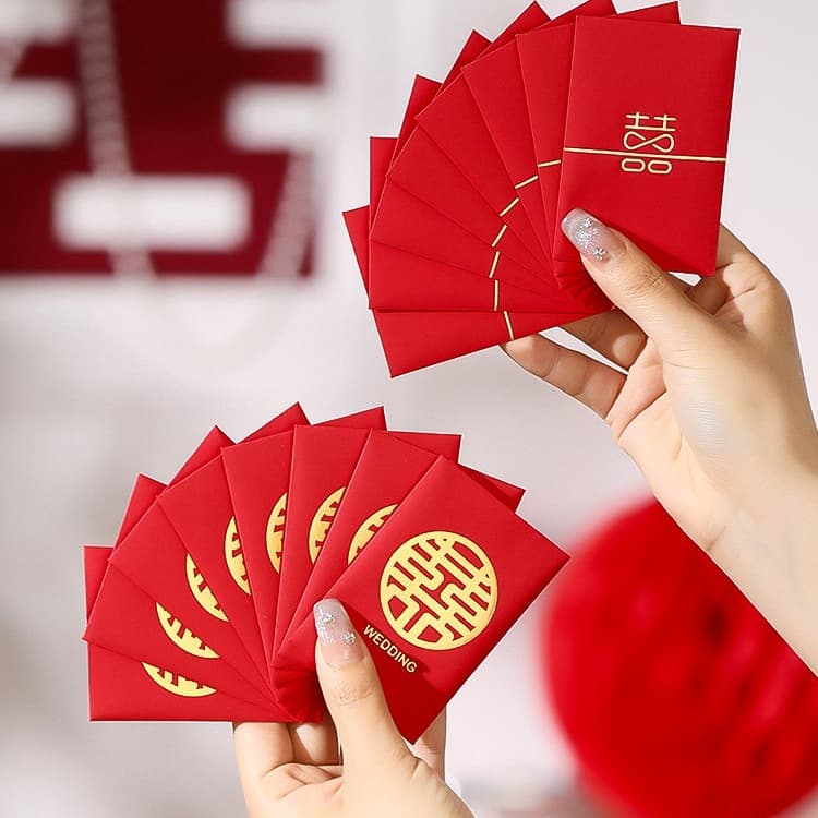 Mini red envelope for receiving a bride, blocking the door for a wedding, blocking the door for a wedding, throwing a happy packet, and a red envelope bag of 2 yuan and 5 yuan