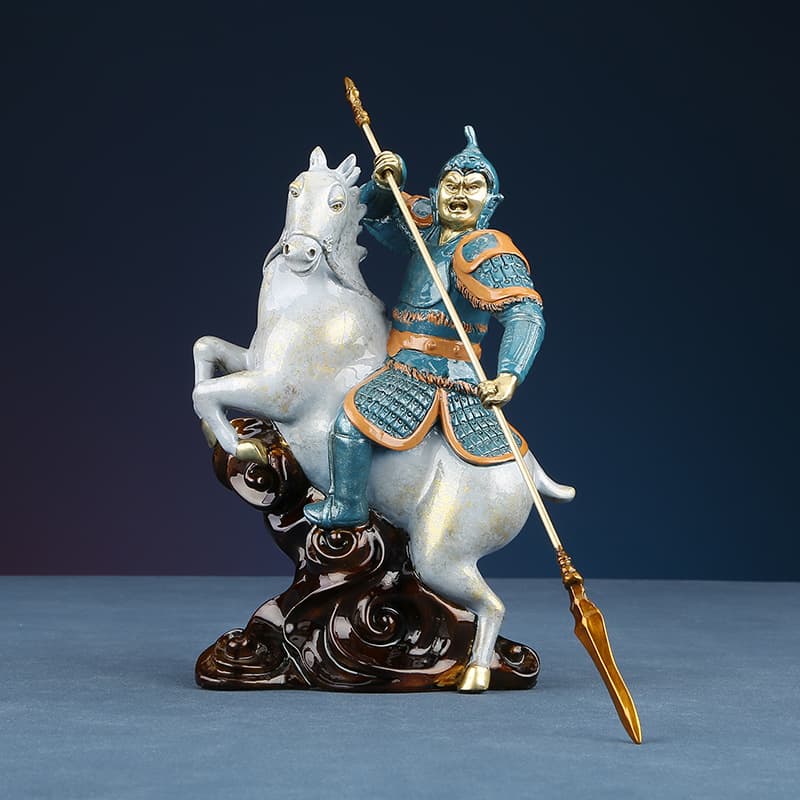 Bronze Color Five Tiger Generals Guan Yu, Zhang Fei, Zhao Yun, Huang Zhong, Ma Chao Three Kingdoms Character Figurine Gift Craft