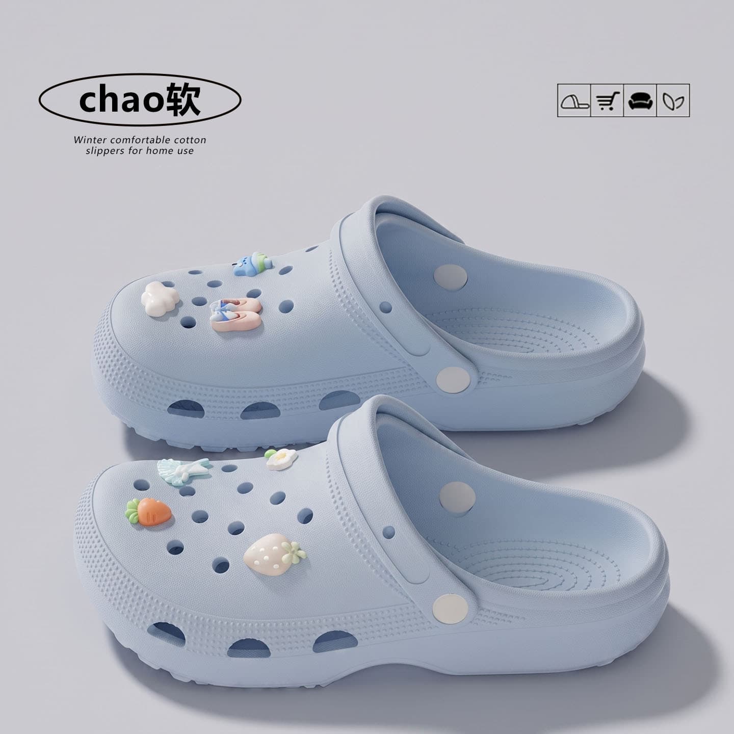 EVA cartoon accessories hole shoes for women 2026 summer new indoor non-slip outdoor breathable sandals for men