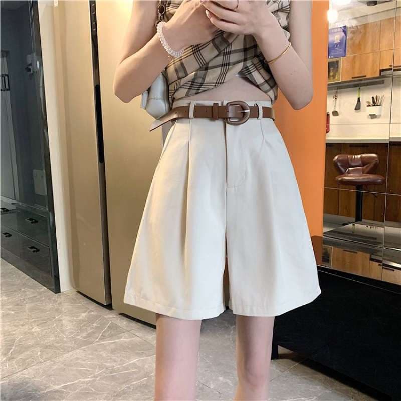 Wide-leg Pants Women 2026 New Summer Casual Trousers High Waist Slimming Petite Suit Short Pants Designer Niche