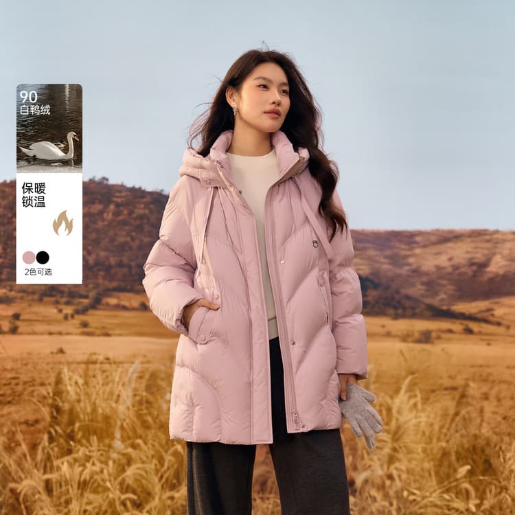 [90% duck down thick down jacket] Xian Li Xiu plus-size women's loose warm coat for heavy women, 2025 winter new style