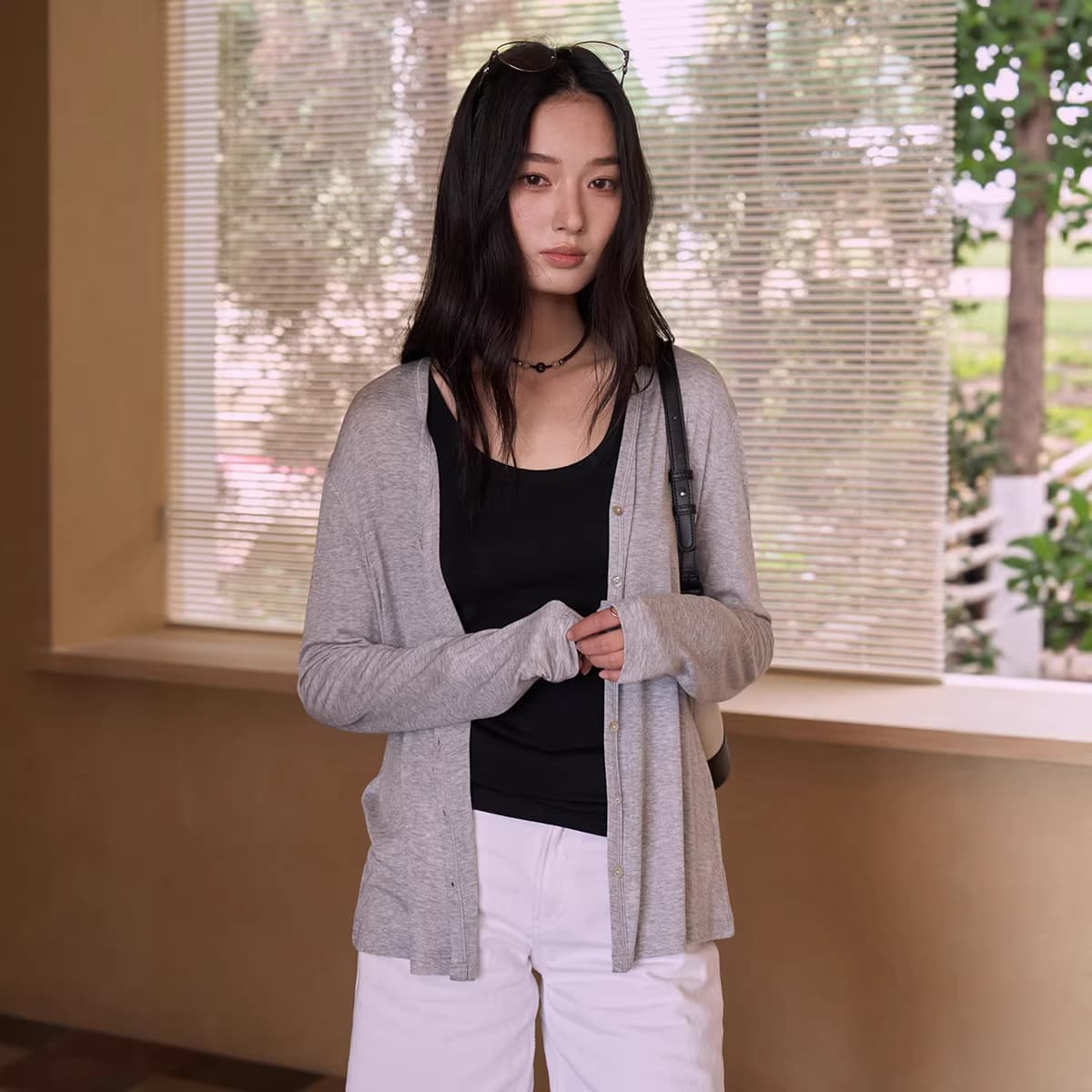 Fenna Fuchun Summer Tencel Modal Cardigan for Women Silk Wool Korean Style Skin-Friendly Knitted Lightweight Button Top