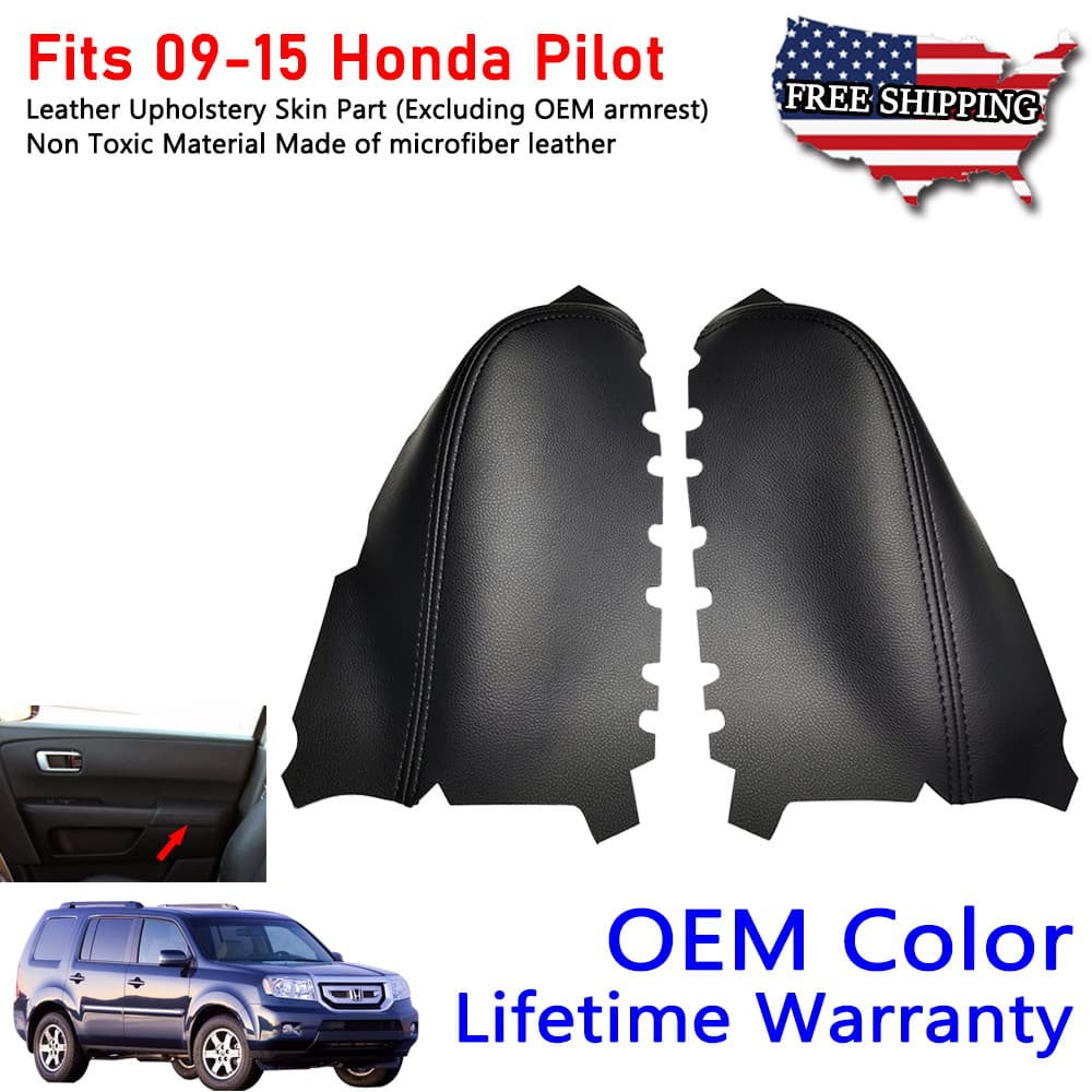 For 09-15 Honda Pilot Door Armrest Leather Cover Door Panel Modified Leather Special