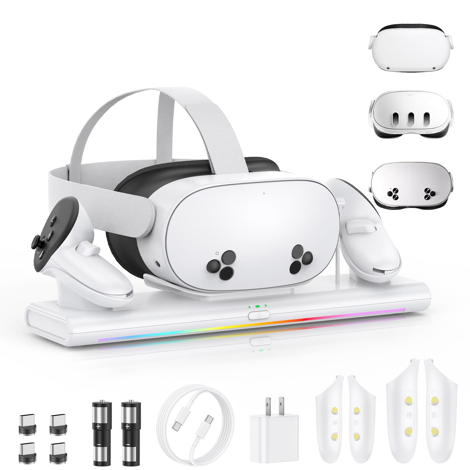 New Product Compatible with Meta Quest 2/3/3s Charging Dock Stand Magnetic Fast Charging Base VR Accessory