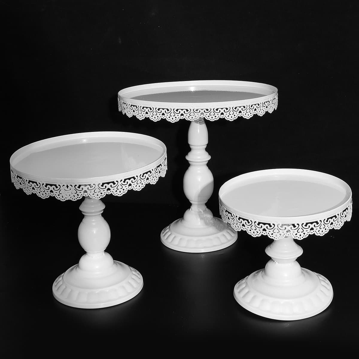 Metal Iron Art Cake Stand/three-piece Set Cake Plate/fruit Plate/dessert Tray Wedding Decoration
