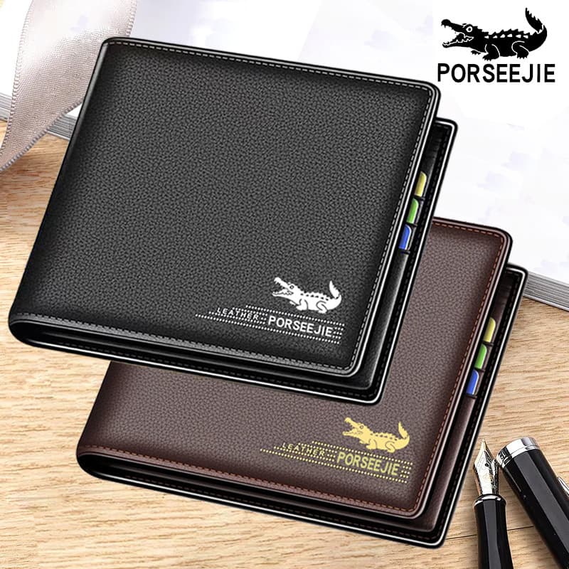 Fashionable Short Men's Wallet Alligator Business Classic Horizontal Bag Trendy Model Waterproof Home Storage Spring 2023