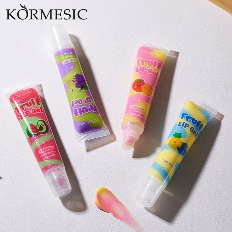 Full English fruit two-color lip gel KORMESIC Lipstick moisturizing lip gel cross-border wholesale