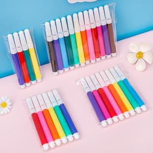 12-Color 6-Color Mini Doodle Watercolor Pens, Kindergarten Washable Art Painting Pens, Kids Colorful DIY Drawing Pens