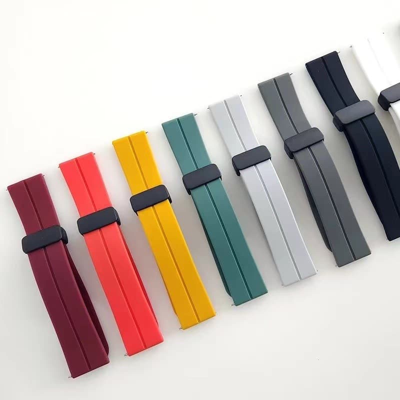 Silicone Watch Band for Huawei GT6, Magnetic Folding Buckle Strap 20mm 22mm for Xiaomi Samsung Smartwatch