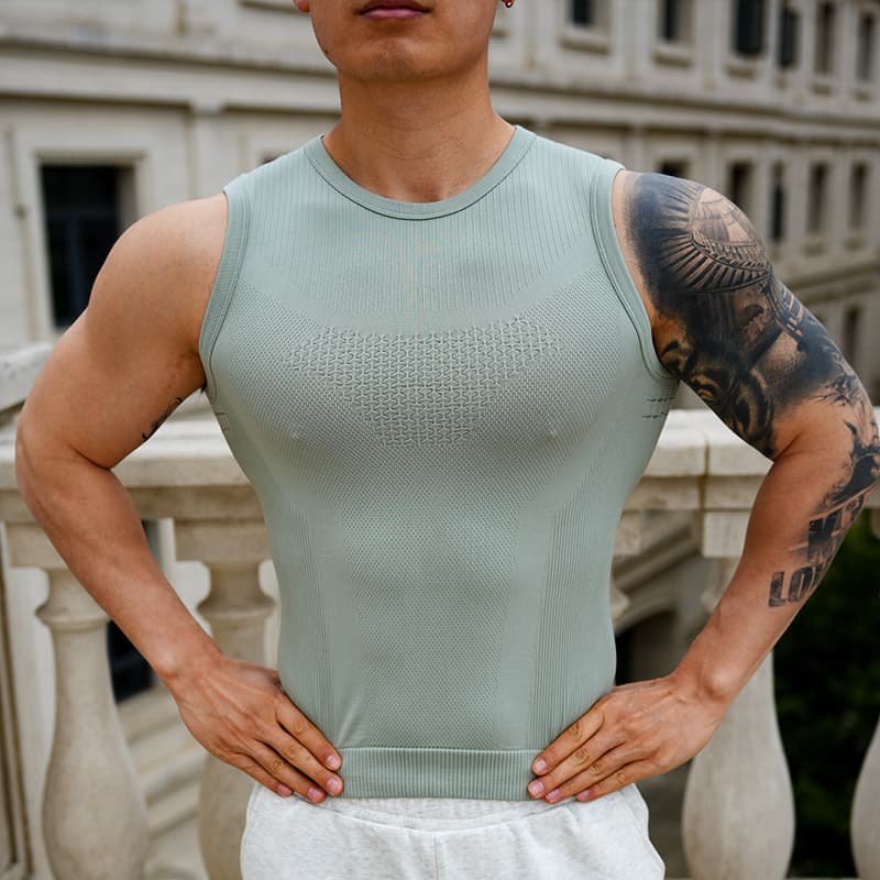 Seamless sportswear, sports vest, running quick-drying summer sweat-wicking training high-elastic compression tights
