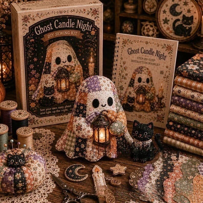 Halloween Little Ghost's Cozy DIY Patchwork Kit