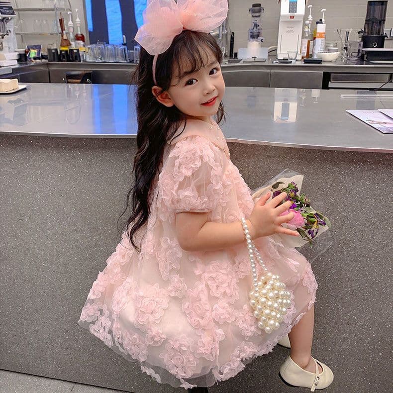 Girls Lace Dress Summer 2025 New Style Kids Fashionable Sleeveless Dress Baby Princess Dress for Girls