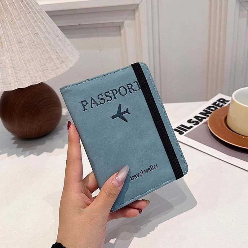 High-end anti-theft brushed passport bag, document storage and protective cover, bank card bag, RFID overseas travel ID card holder