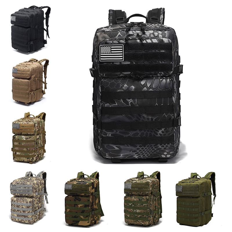 Outdoor Sports 45L Large Capacity Backpack, Wild Camping Trekking Waterproof Multi-functional Tactical Pack
